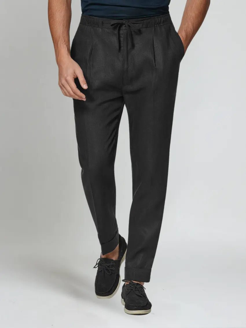 Derada | Linnen Broek - Zwart - Derada