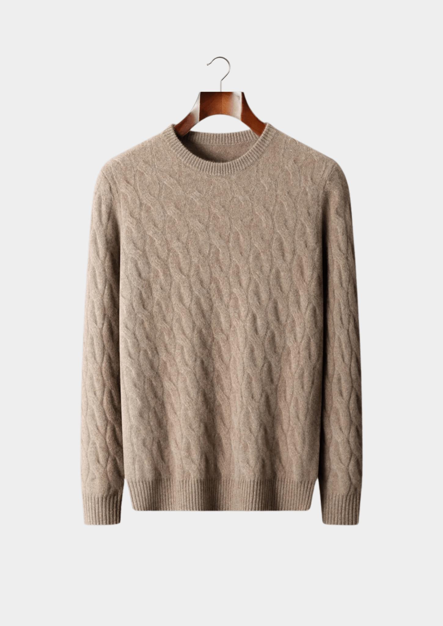 PREMIUM CASHMERE CABLE CREWNECK - Derada