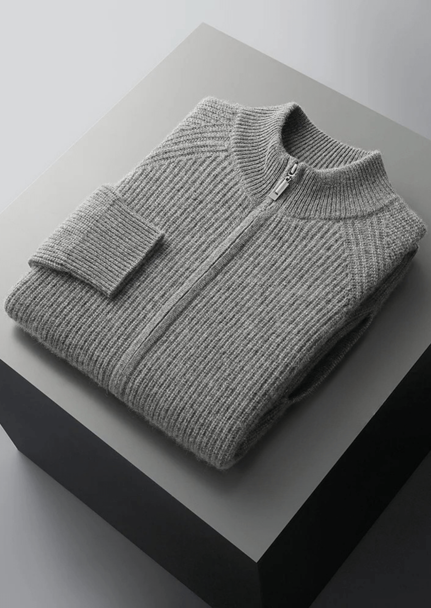 PREMIUM CASHMERE RIBBED CARDIGAN - Derada