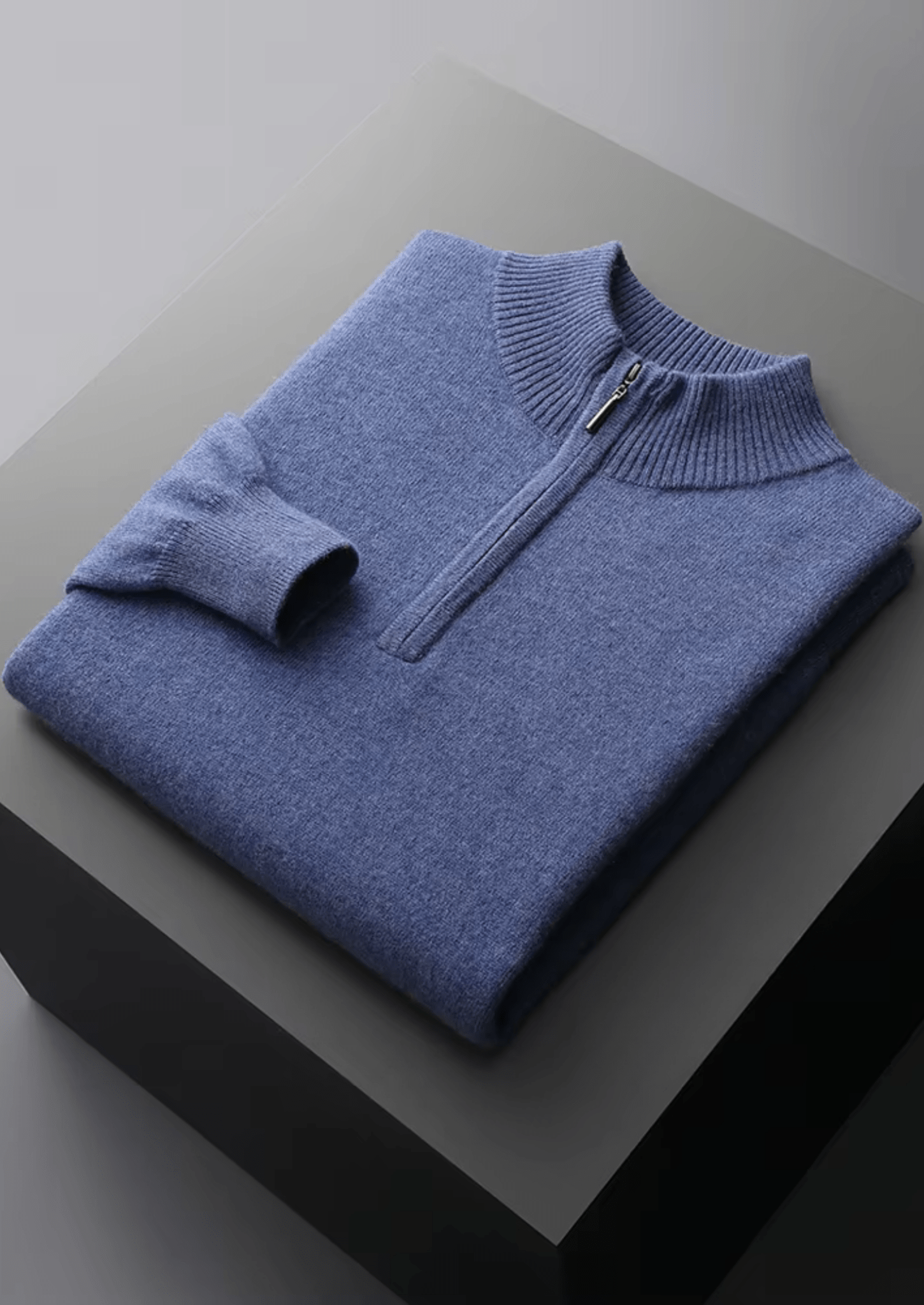 PURE EXTRA - FINE MERINO WOOL HALF ZIP SWEATER - Derada