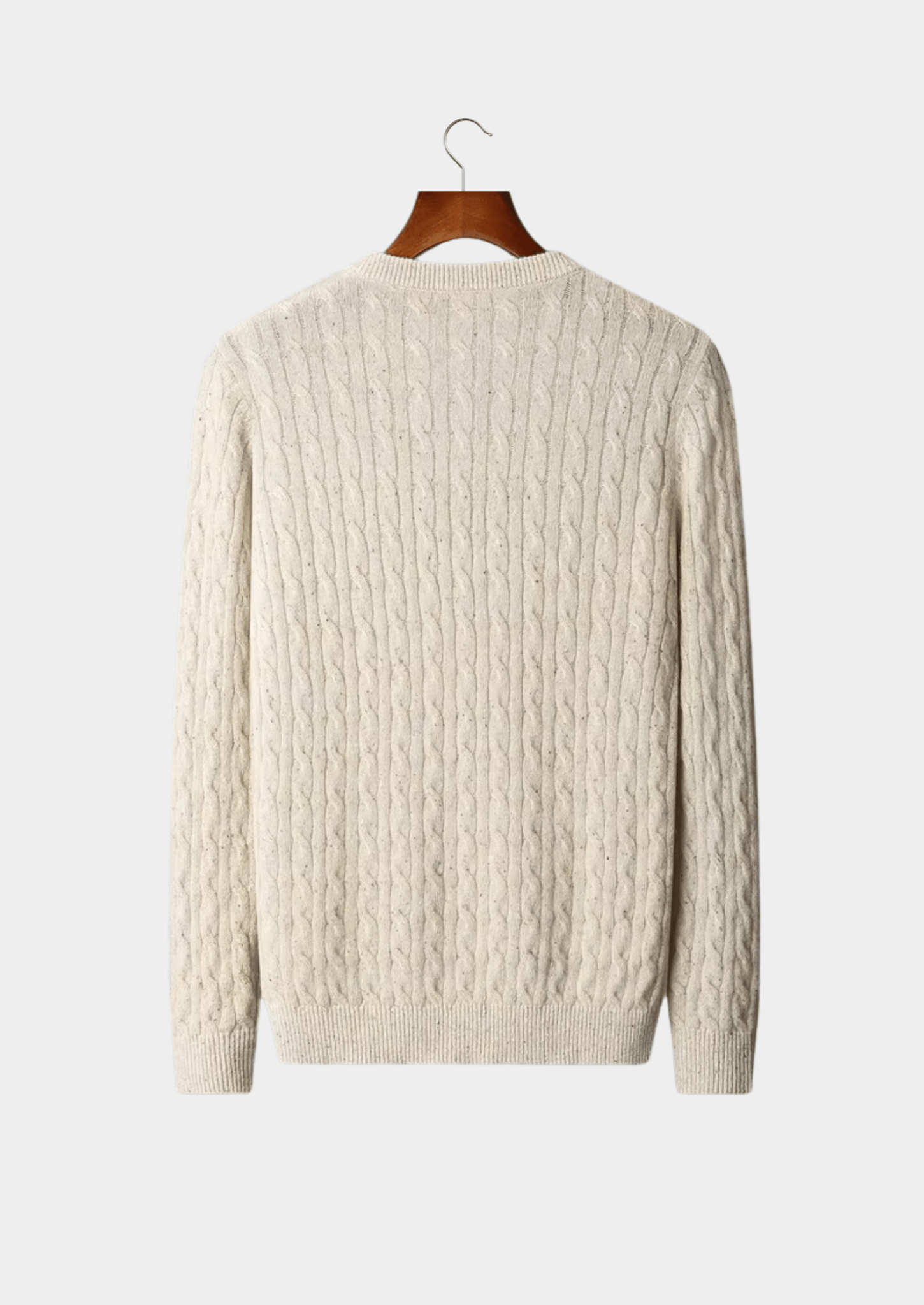 PURE EXTRA - FINE MERINO WOOL NEPPED CABLE CREWNECK - Derada
