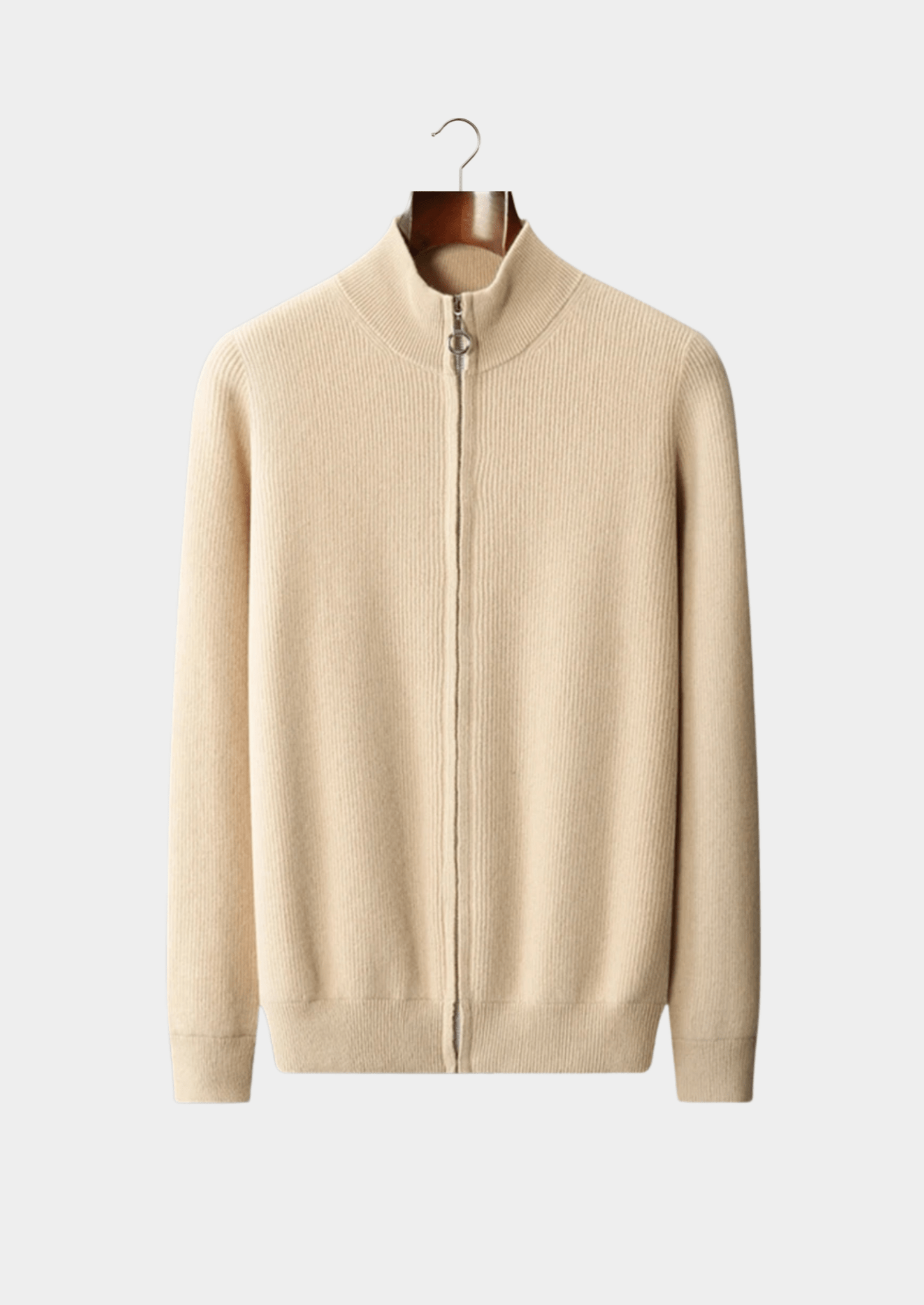 PURE EXTRA - FINE MERINO WOOL RIBBED ZIP CARDIGAN - Derada