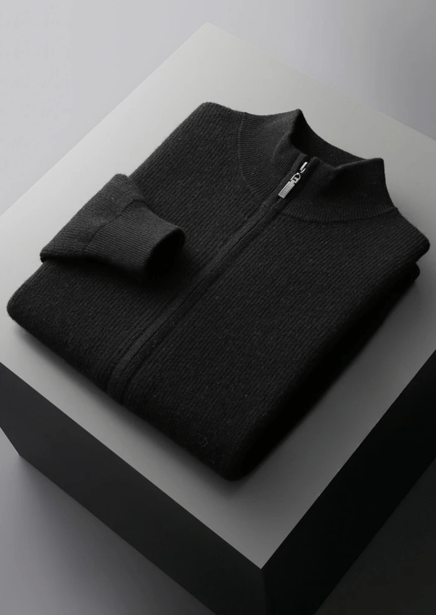 PURE EXTRA - FINE MERINO WOOL RIBBED ZIP CARDIGAN - Derada