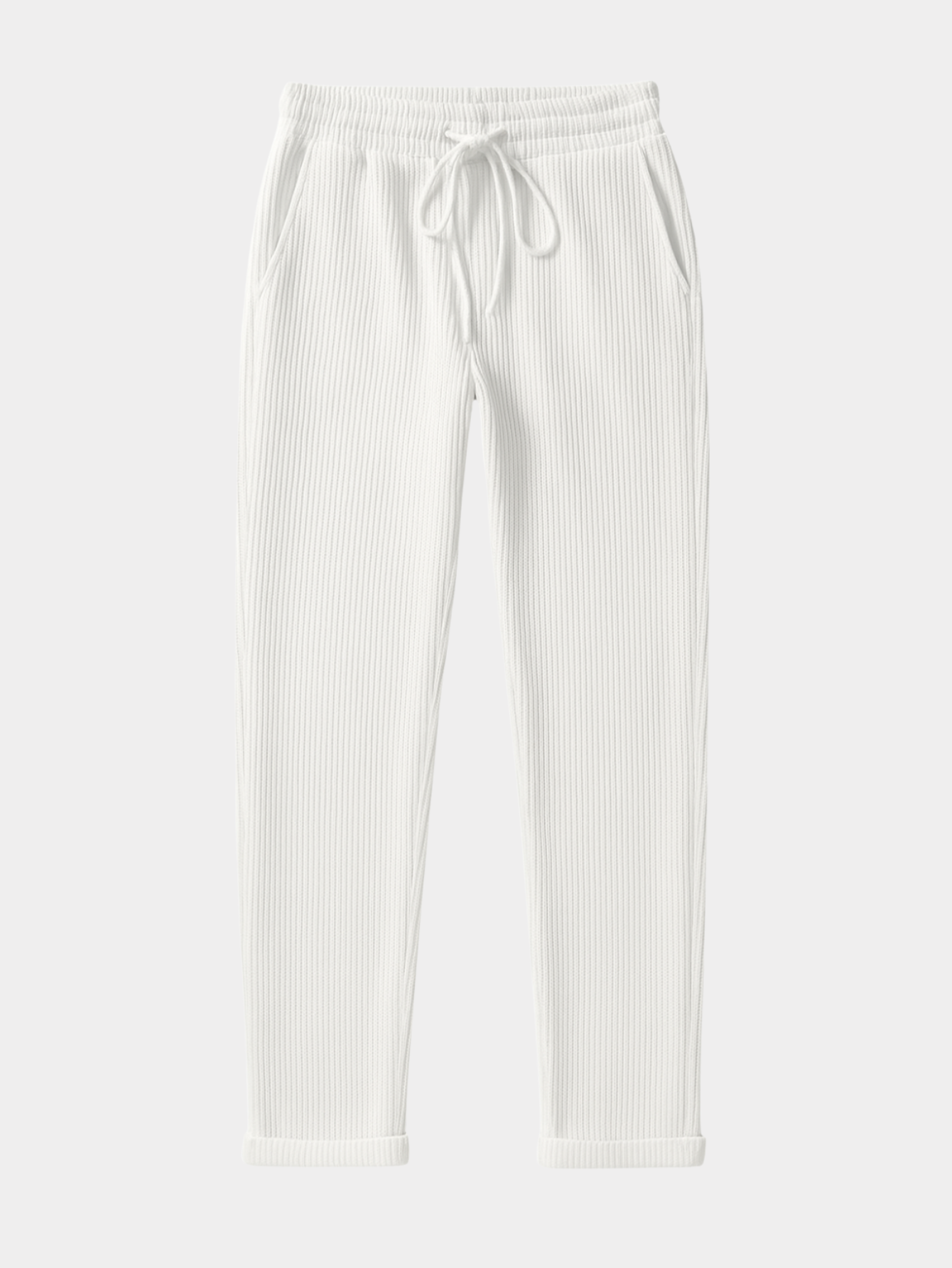 Derada | Geribbelde Straight Fit Broek
