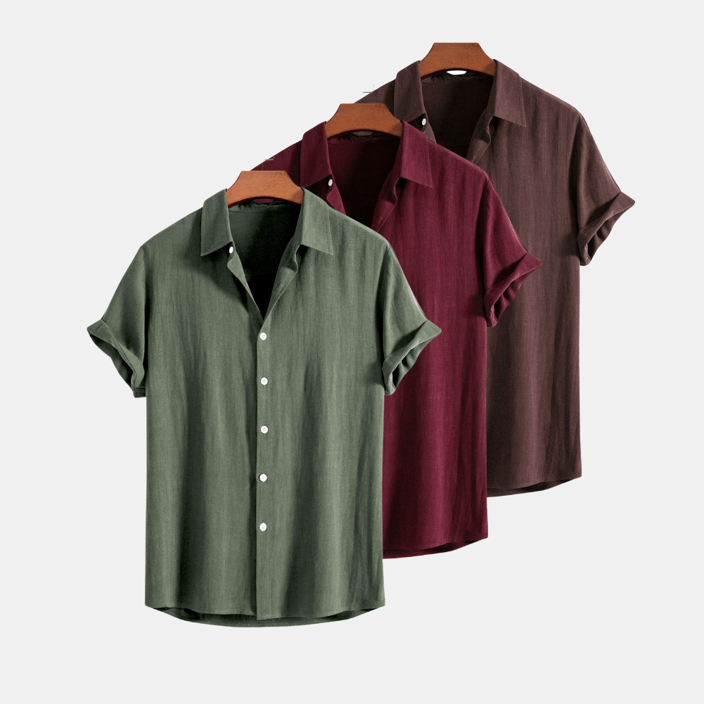 Derada | 3 - pack Zomers Linnen Blend Overhemd - Derada Fashion