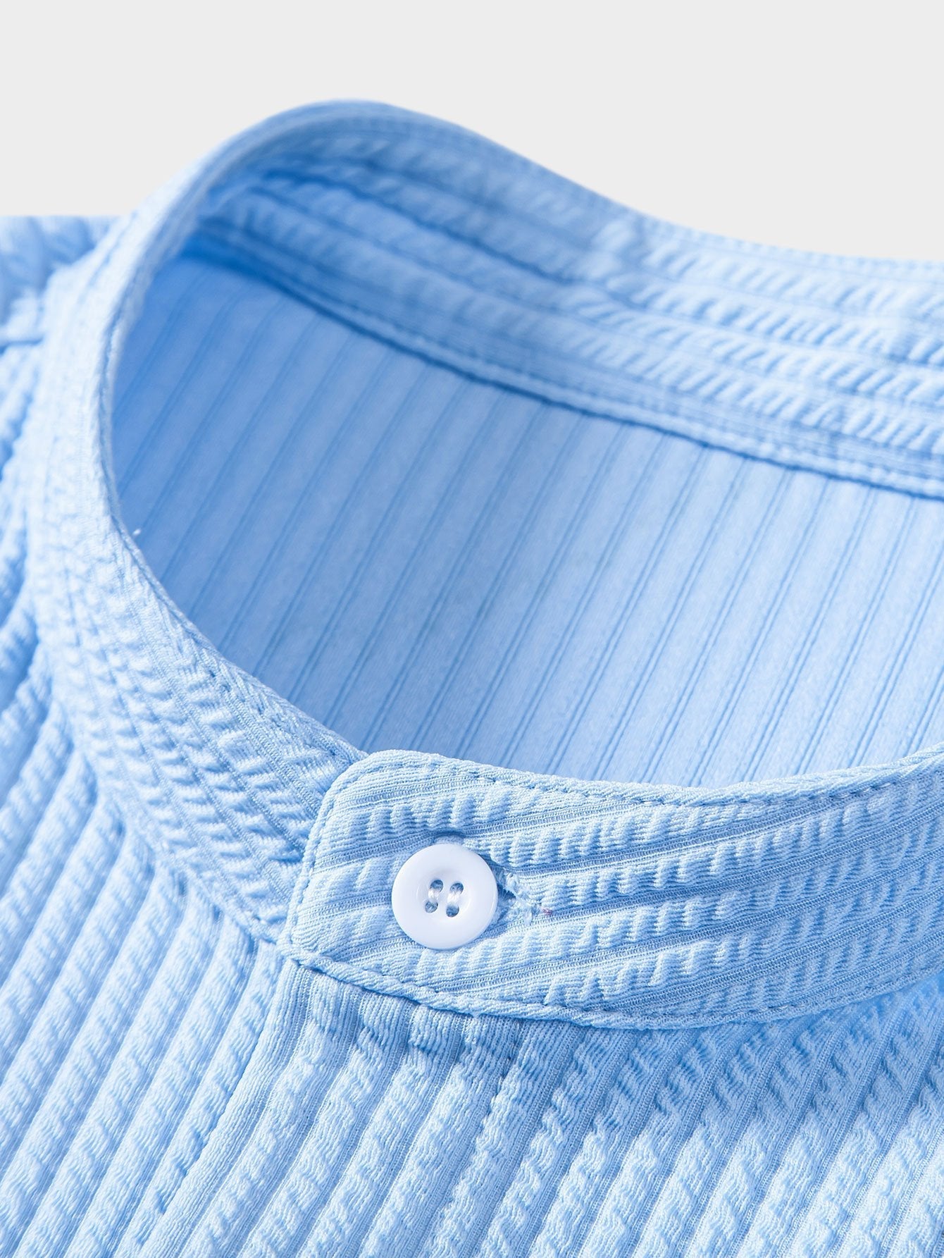 Derada | Geribbeld Stand Kraag Shirt - Derada Fashion