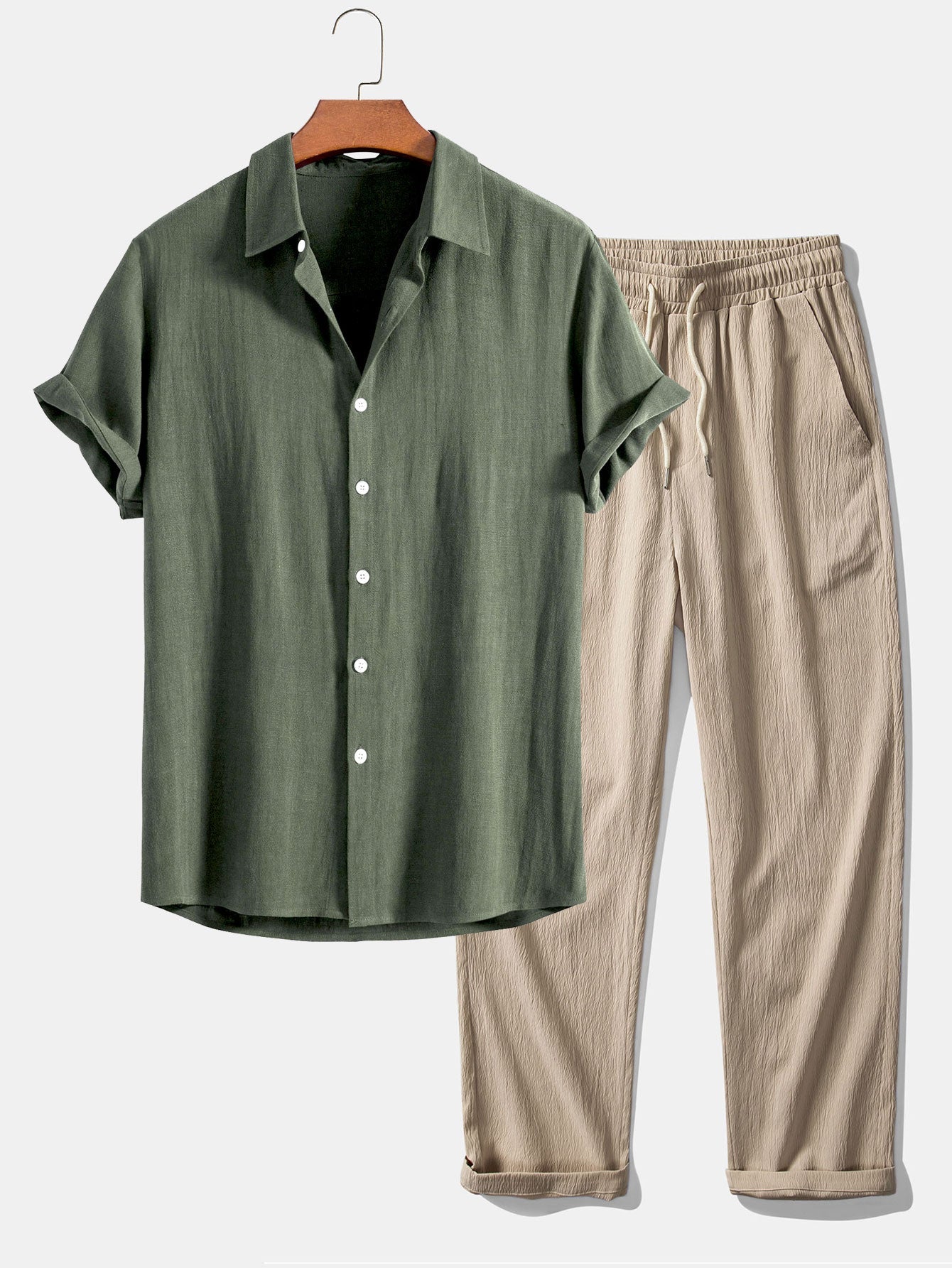 Derada | Klassieke Linnen Rayon Set - Derada Fashion