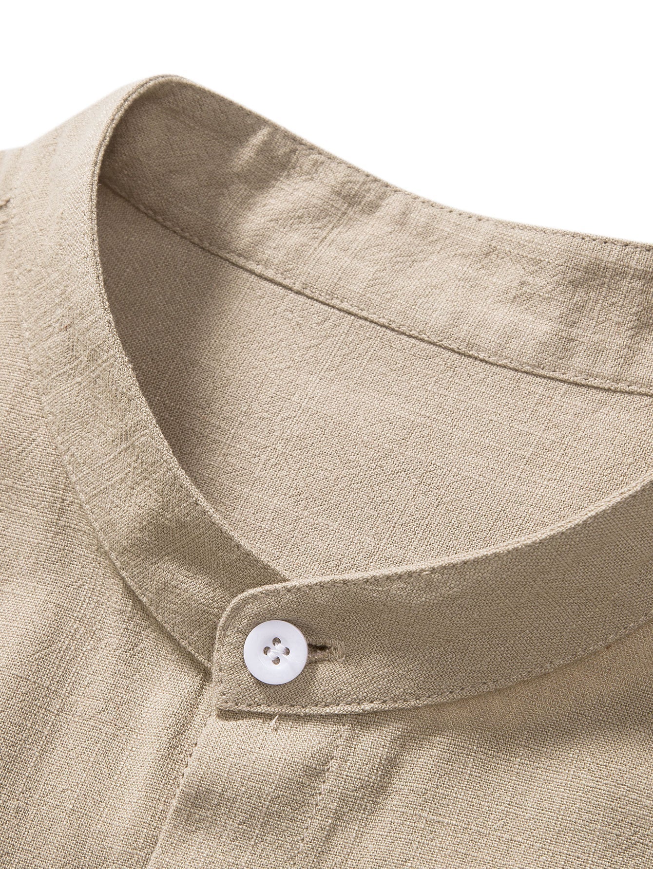 Derada | Linnen Blend Standkraag Shirt - Derada Fashion