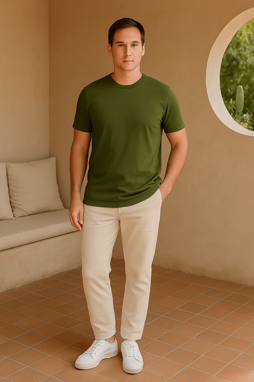 Derada | Luxe T-shirt Olijfgroen - Derada
