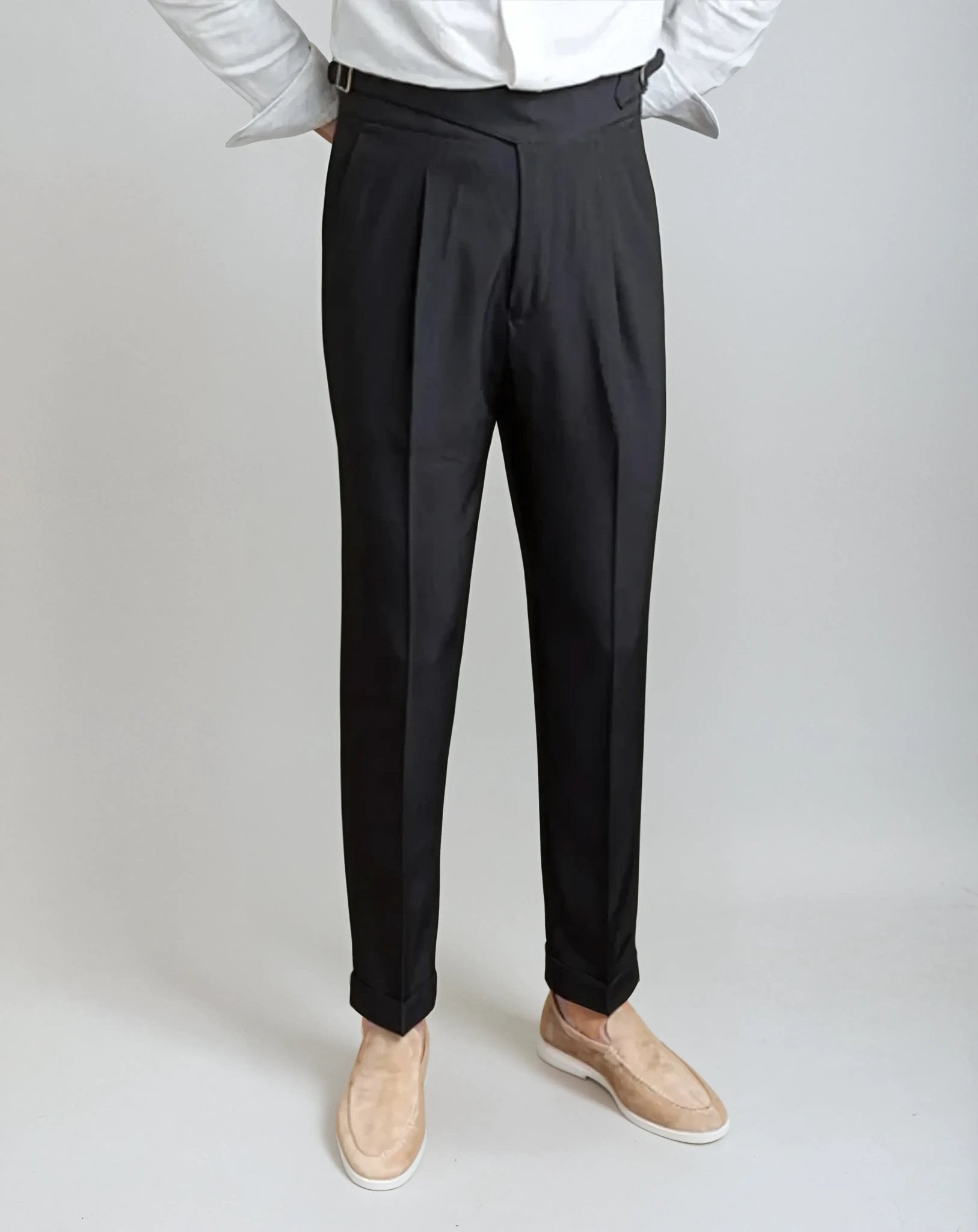Derada | Oxford Geplooide Broek - Zwart - Derada