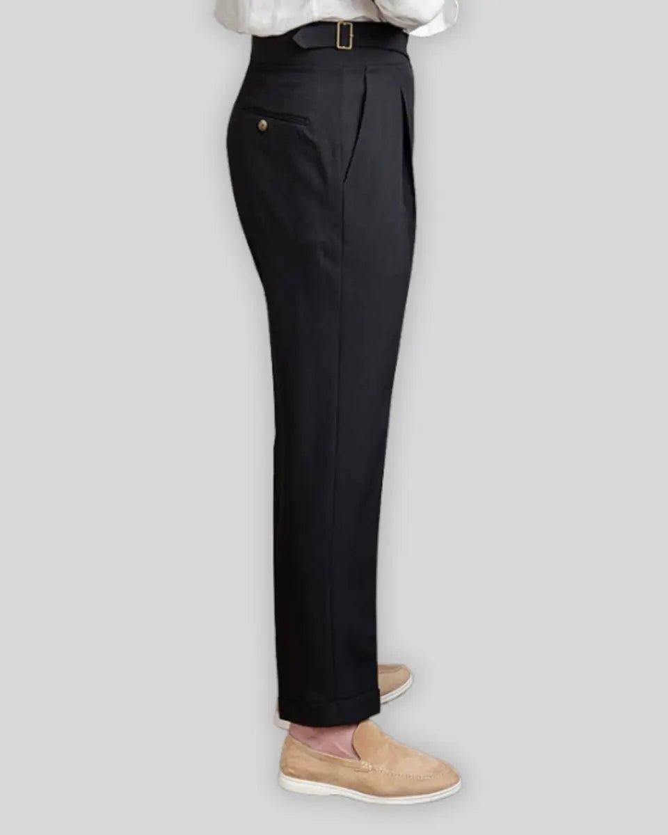 Derada | Oxford Geplooide Broek - Zwart - Derada