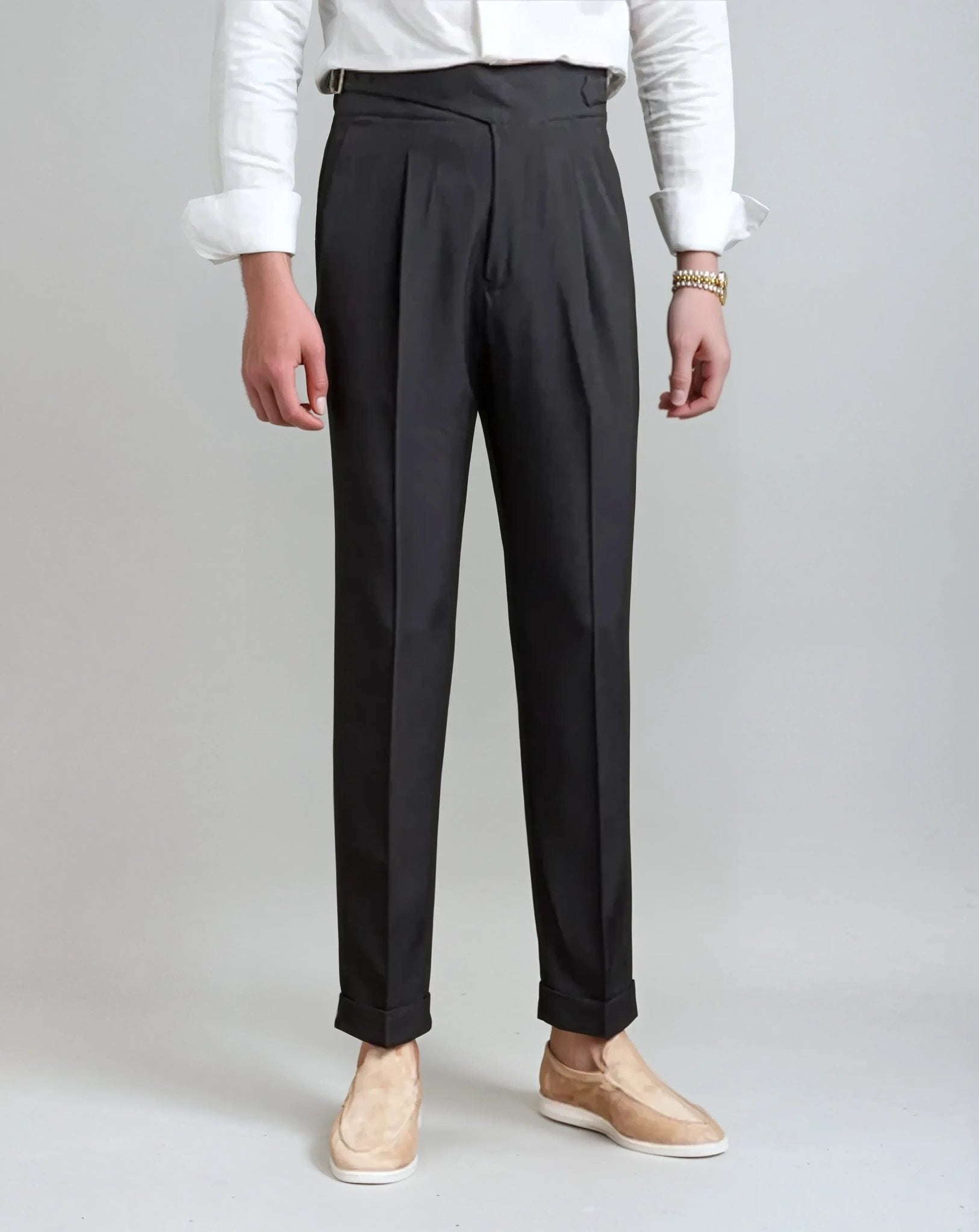 Derada | Oxford Geplooide Broek - Zwart - Derada